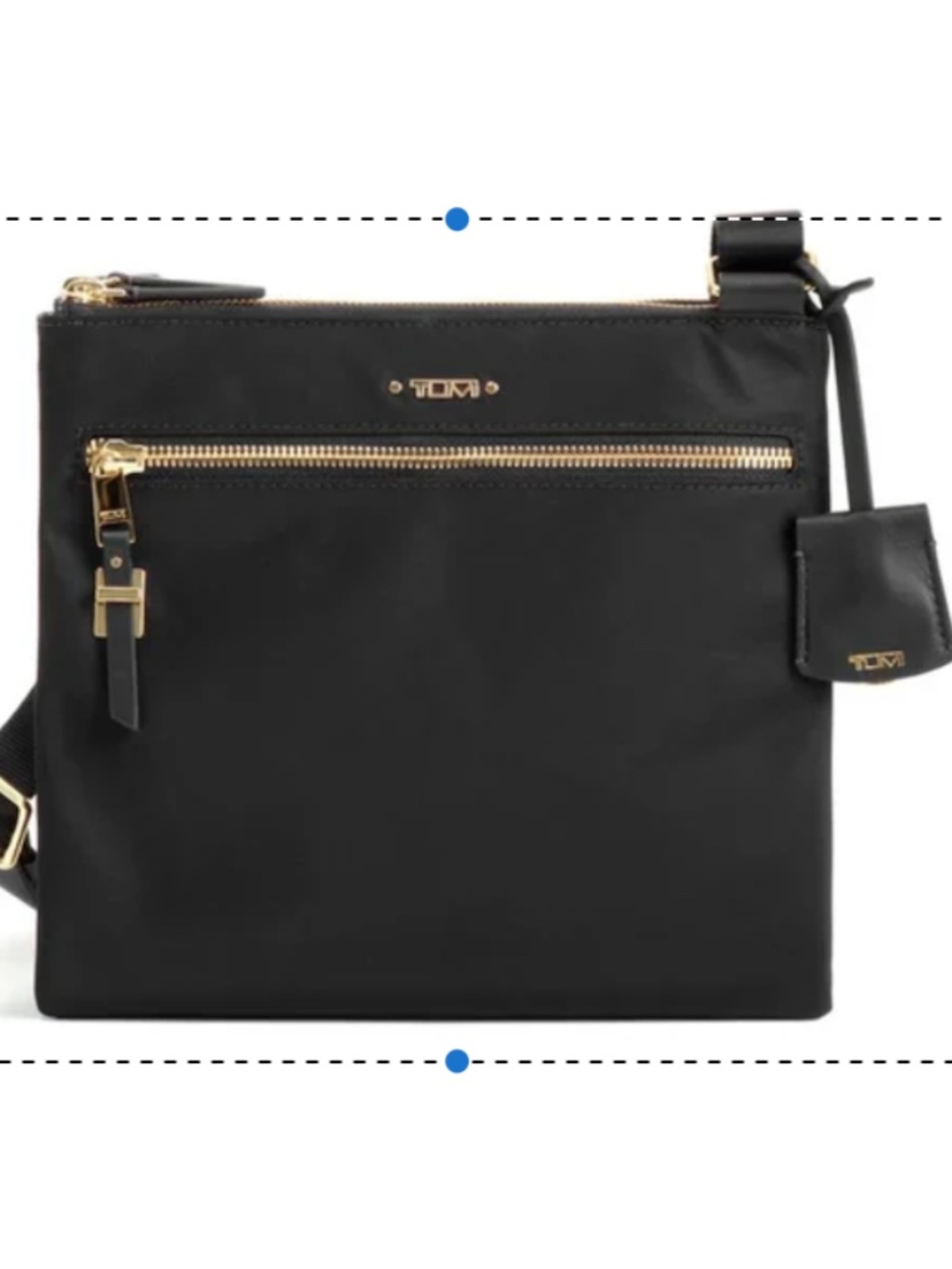 TUMI Voyageur Tula Crossbody, Black & Gold